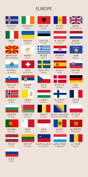EUROPE ヨーロッパの国旗一覧
